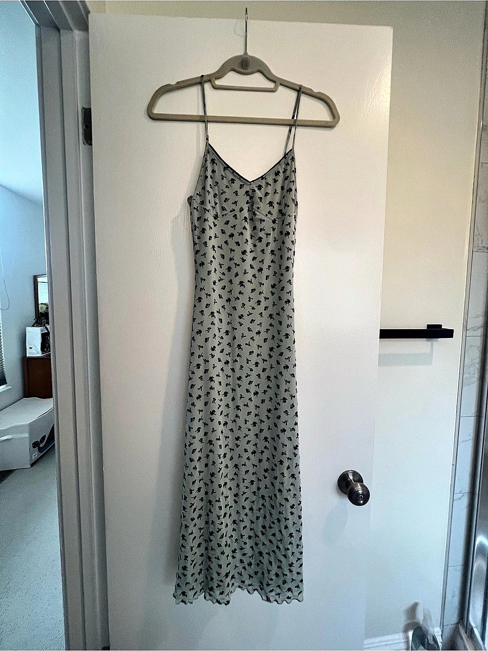 Motel black floral print midi dress